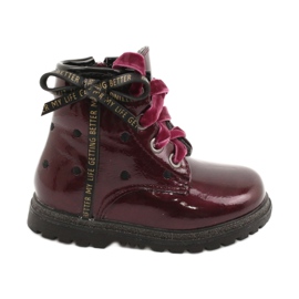 Evento Mädchenstiefel, lackierte Schleife 20DZ60-3246 WEIN schwarz rot gold