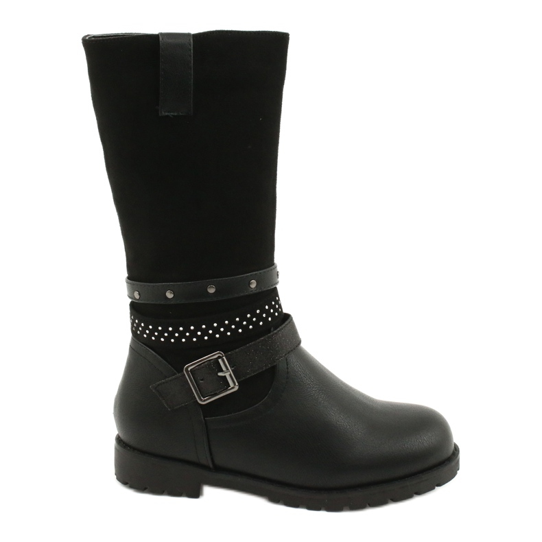 Schwarze Mädchenstiefel mit Zirkonias Evento 20DZ60-3229