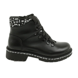 Drucken Sie modische schwarze Stiefel Evento 20DZ60-3232 weiß