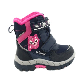 American Club Softshellstiefel mit HL47/20 Navy Membran marineblau rosa