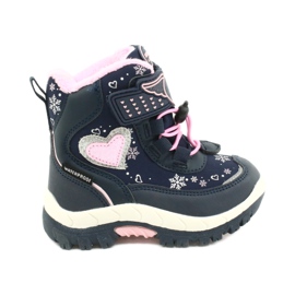 American Club Softshellstiefel mit HL48/20 Navy Membran marineblau rosa silber