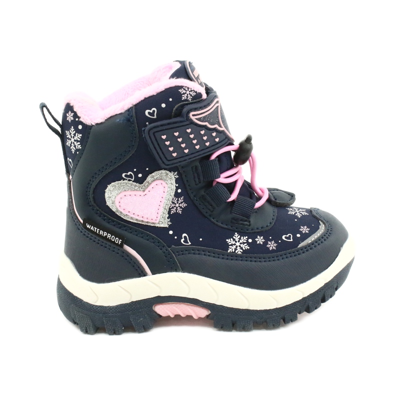 American Club Softshellstiefel mit HL48/20 Navy Membran navy blau rosa silber-