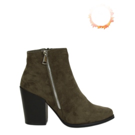 Grüne Stiefel mit hohen Absätzen TX-1873 DK.GREEN