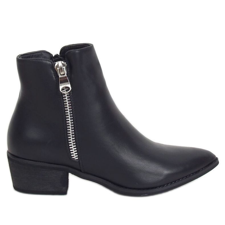 Stiefel mit Mandelzehen schwarz BJ1565-KB Black