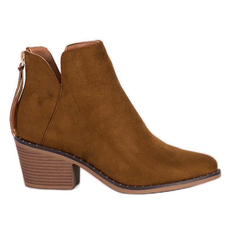 SHELOVET Damen niedrige Stiefel braun