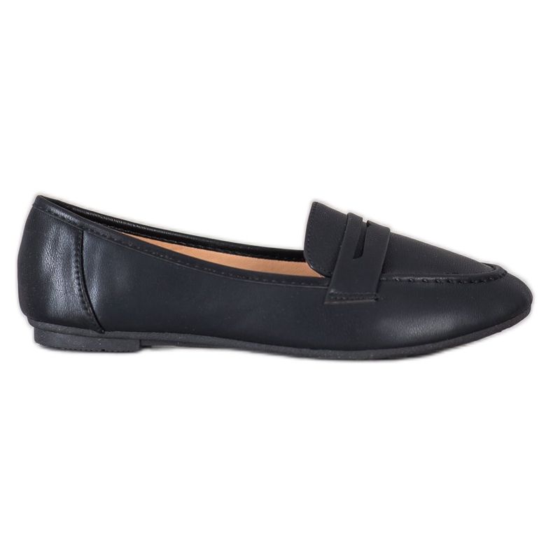 Diamantique Schwarze Loafer mit Öko-Leder