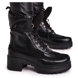 FS1 Hohe Schnürstiefel für Damen Schwarz Ridley