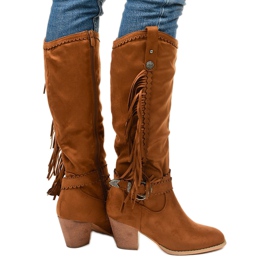 Kellyn Camel Wildleder Cowboystiefel braun