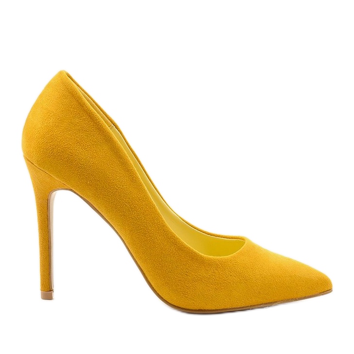 Gelbe klassische Hyirnar Wildleder-Heels