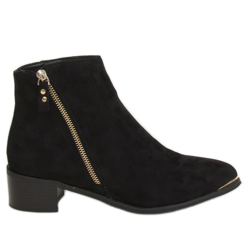 Stiefel Mandel Schwarz Wildleder Zehenkappe 88168-1 Schwarz