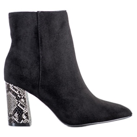 Goodin High Heel Stiefel mit Schlangenprint schwarz