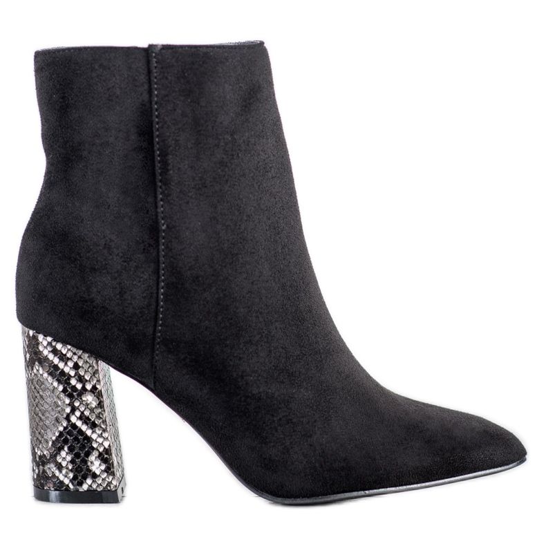 Goodin High Heel Stiefel mit Schlangenprint schwarz