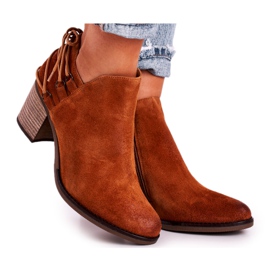 Damen Stiefel auf Absatz Maciejka Spring Leather Rot 04812-29 braun