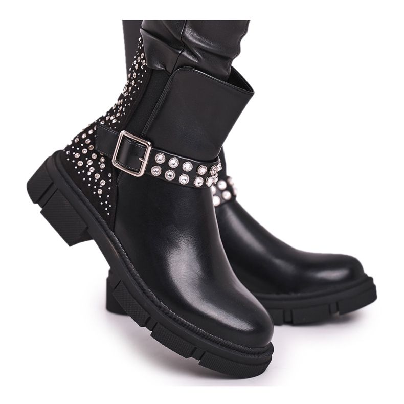 HAN Damenstiefel mit Zirkonia Schwarz Giuliana