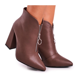 FG1 Damenstiefeletten mit Fersenreißverschluss vorne Khaki Save Me mehrfarbig