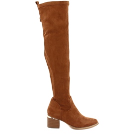 Lange Stiefel Lycra Wildleder Evento 20KZ35-3330 Camel braun gelb