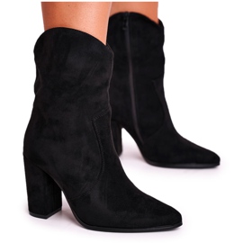 Ideal Damenstiefel mit hohem Absatz Eco-Suede Black Ecstasy schwarz