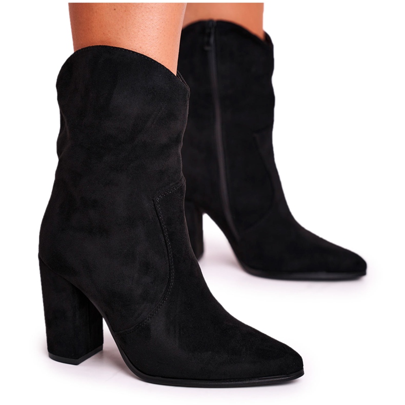 Ideal Damenstiefel mit hohem Absatz Eco-Suede Black Ecstasy schwarz