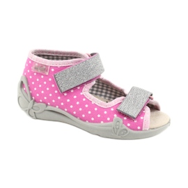Befado gelbe Kinderschuhe 342P024 rosa grau