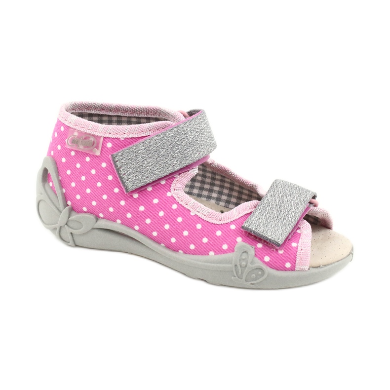 Befado gelbe Kinderschuhe 342P024 rosa grau