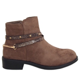 Dunkelbeige Stiefel für Damen RQ332 Khaki