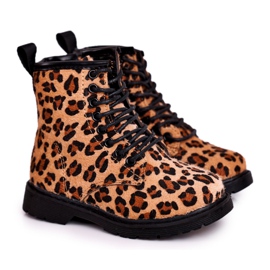 FRROCK Kinderstiefel mit Leopardenmuster Dafne braun mehrfarbig