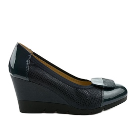Schwarze Pumps am Downreaver Wedge marineblau