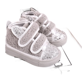 FRROCK Kinder Turnschuhe High Warm Grey Clifford silber grau