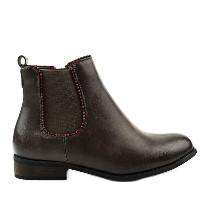 Graue flache Jodhpurstiefel mit Gummizug 20Y8031-1