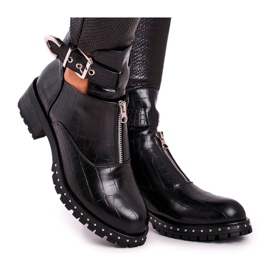 FRBS Damenstiefel mit Ausschnitten Black Joan schwarz