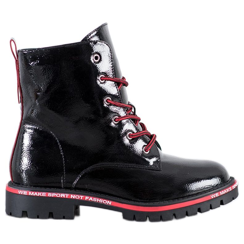 Goodin Lackierte Trapper schwarz rot