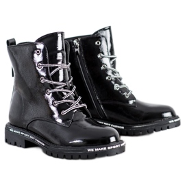 Goodin Lackierte Trapper weiß schwarz