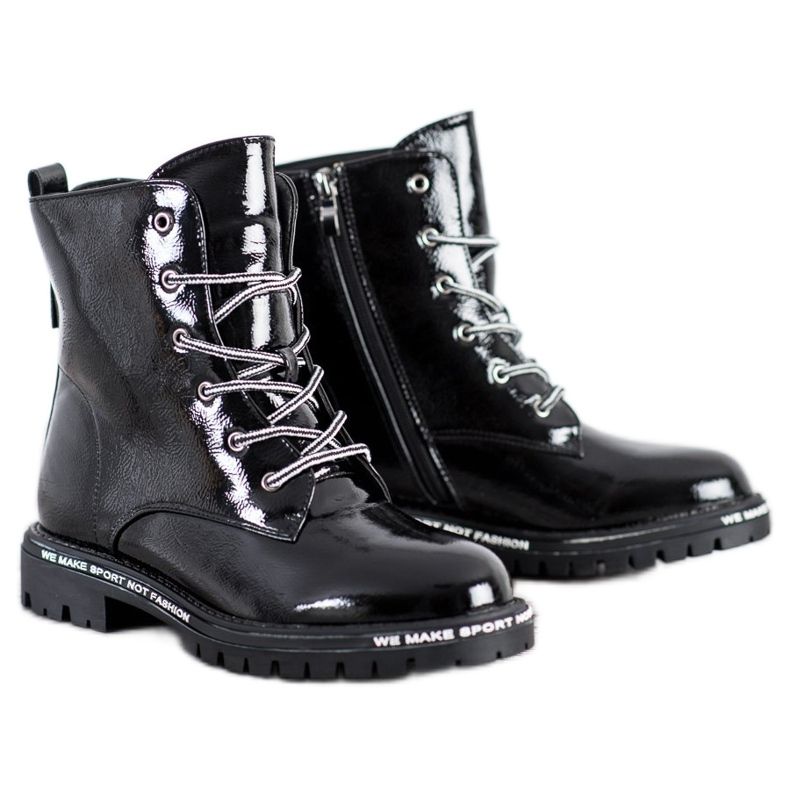 Goodin Lackierte Trapper weiß schwarz