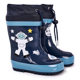 Apawwa Kosmonaut Mordeso Marineblaue Galoschen weiß