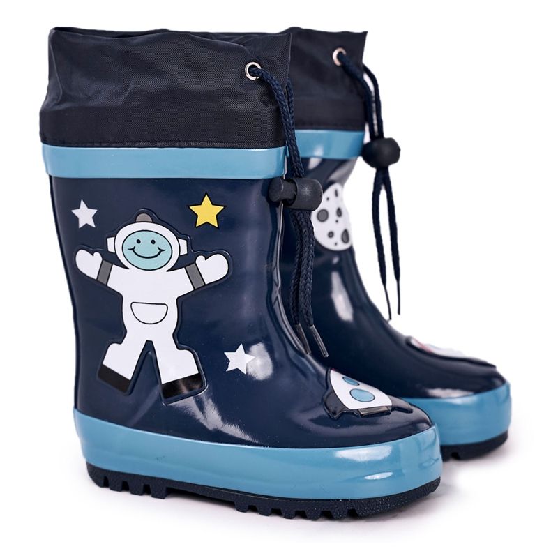 Apawwa Kosmonaut Mordeso Marineblaue Galoschen weiß navy blau