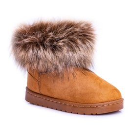FRROCK Schneestiefel mit Fell Camel Small Fox beige gelb