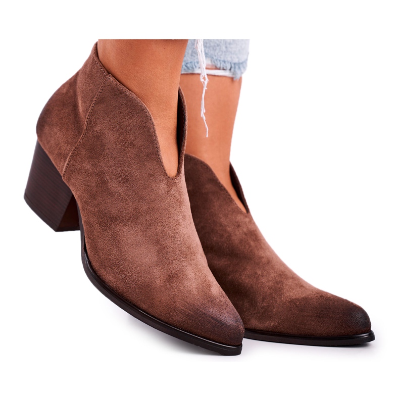 Vinceza Beste Wahl Damenstiefeletten mit Schnitt braun