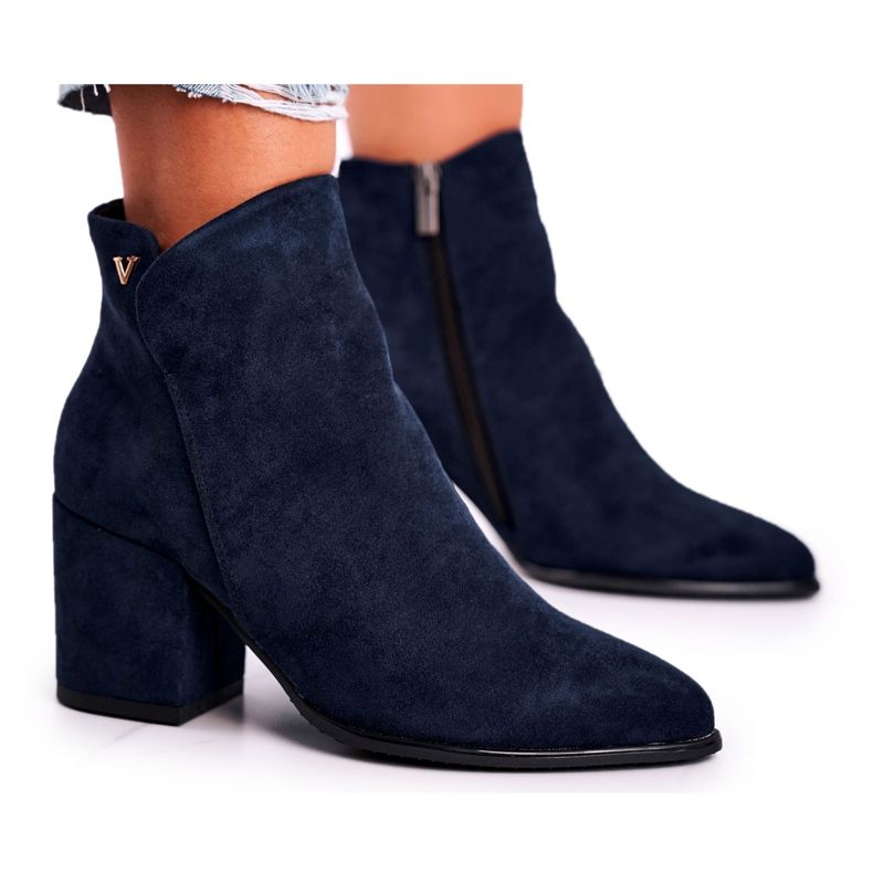 Vinceza Damen Stiefel Warm Eco Suede Navy Blue So Good navy blau