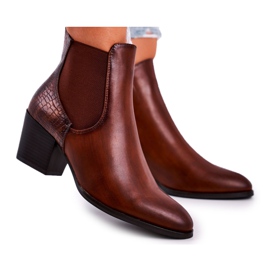 Damenstiefel auf High Heel Sergio Leone Brown BT613 braun