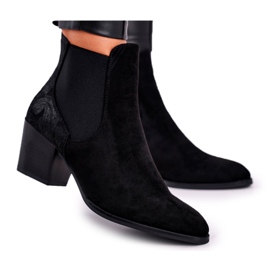 Damenstiefel auf High Heel Sergio Leone Wildleder Schwarz BT613
