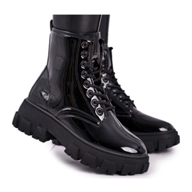 Sergio Todzi Damen Stiefel Lackiert Schwarz Linzo Trappers