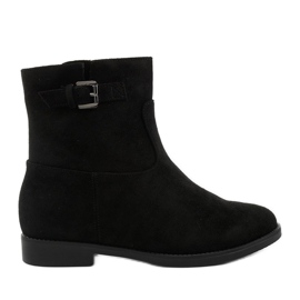 Schwarze isolierte Stiefel mit verstecktem Keil Clifford Wildleder