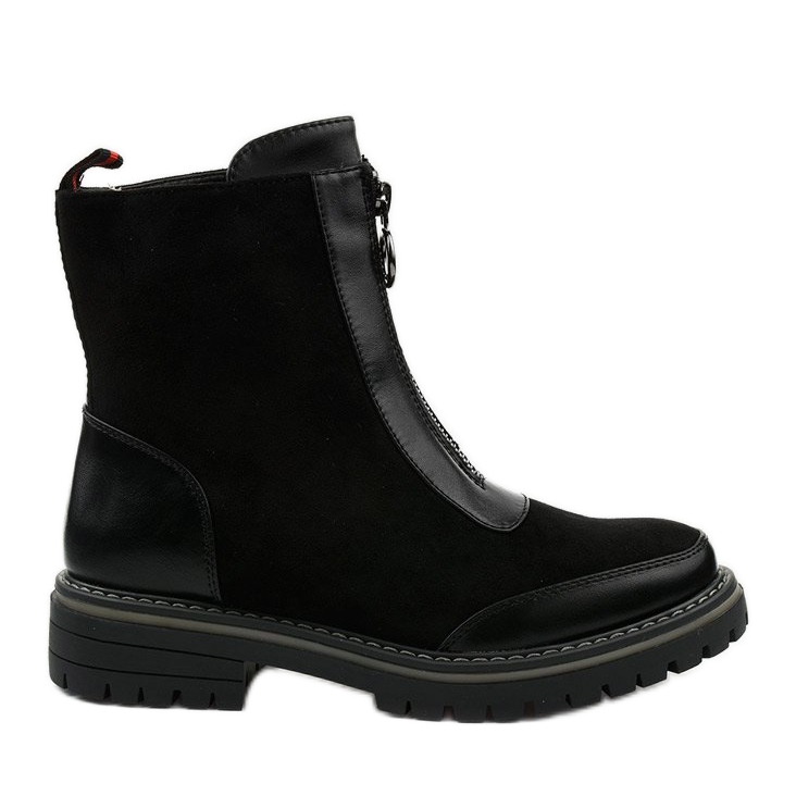 BM Schwarze flache Shadowgrain isolierte Stiefel