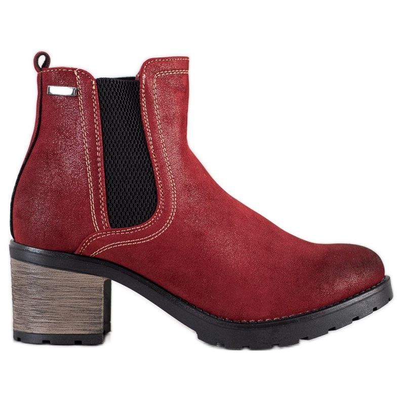 SHELOVET Stylische Stiefel mit Glitzer rot
