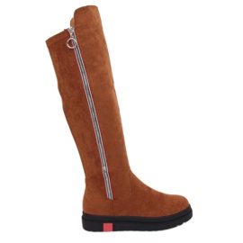 Flache Kamelstiefel NS136P Camel braun