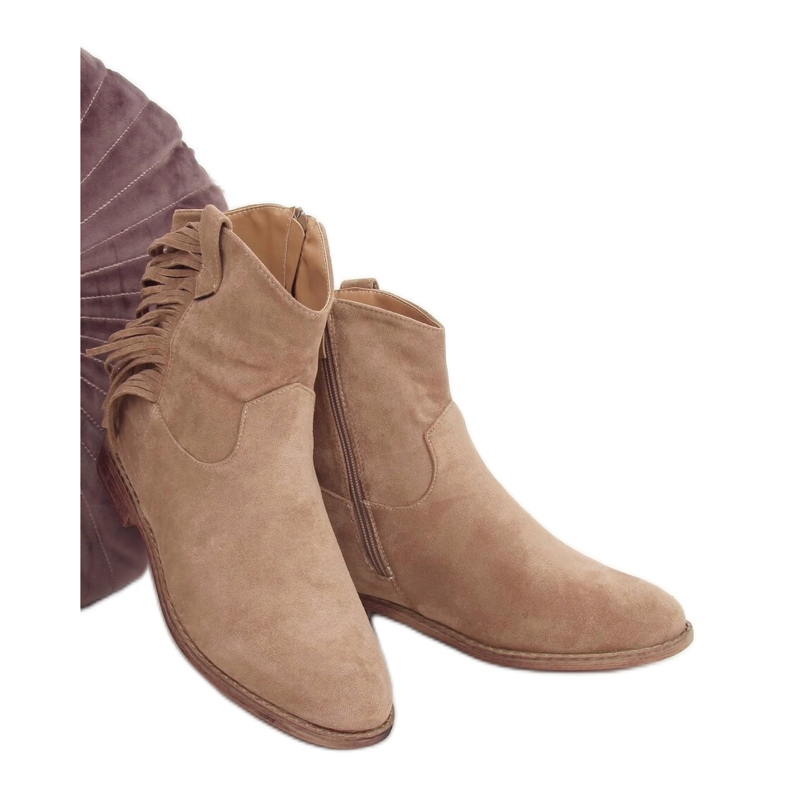 Stiefel im Boho-Stil, beige 688-A99 Khaki