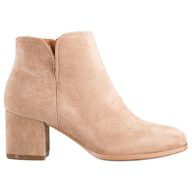 Bella Paris Stylische Stiefel mit hohen Absätzen beige