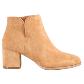 Bella Paris Stylische Stiefel mit hohen Absätzen beige