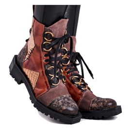 Damenstiefel Leder Maciejka Rot 04184-29 / 00-3 braun mehrfarbig