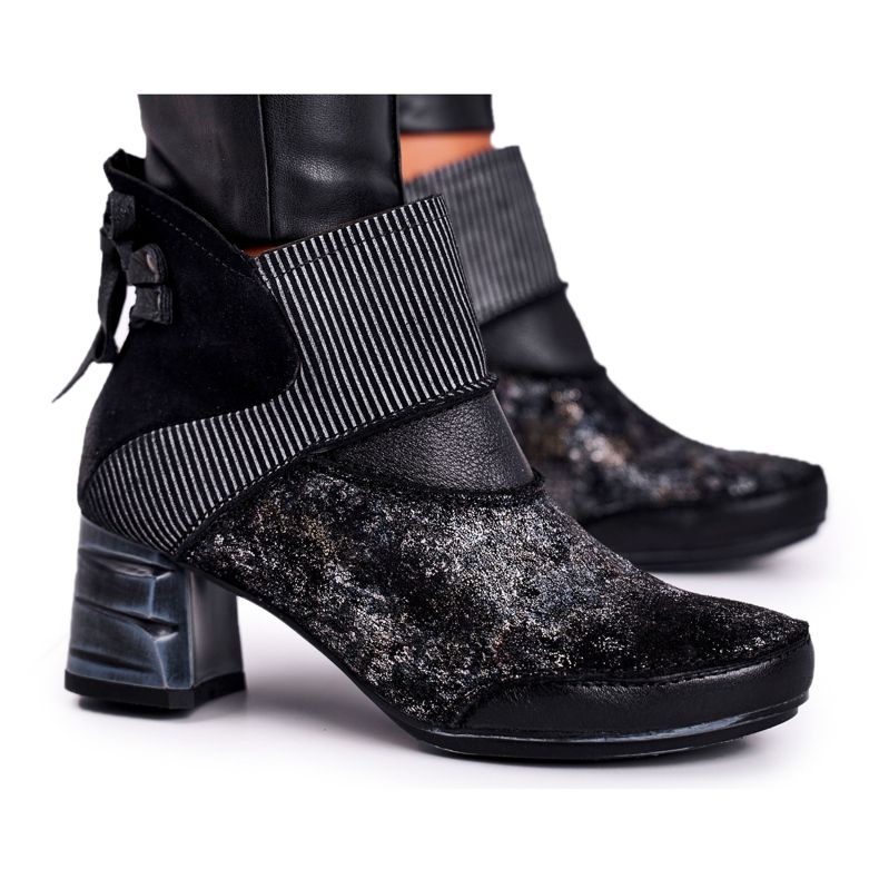 Warme Lederstiefel für Damen Maciejka Marineblau 03790-20 navy blau